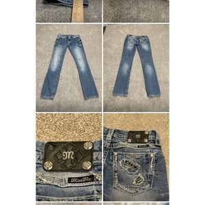 Miss me signature straight jeans womens sz 29x31 low rise distress denim Y2K